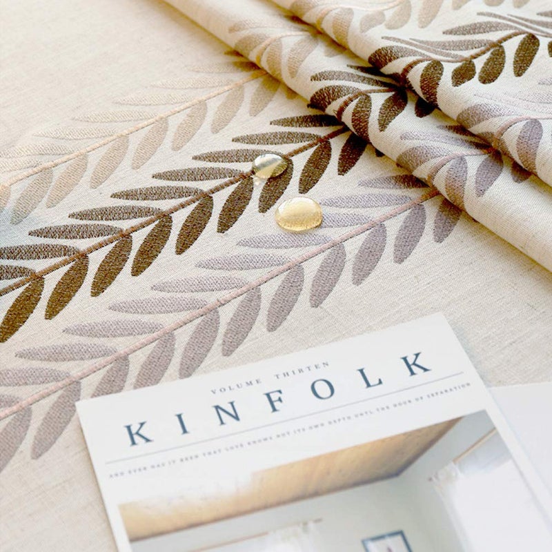 AMZALI Elegant Embroidery Spill-Proof Water Resistance Table Cloth Wrinkle Free Heavy Weight Cotton Linen Tablecloth Fabric Table Cover for Outdoor Indoor (Square 53 * 53 Inch) - Image 5